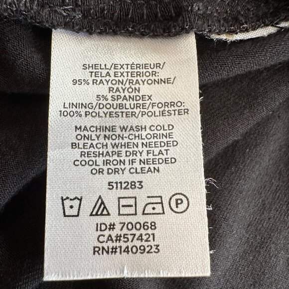 Loft Dress Women 10 Black V Neck Sleeveless Open Back Knee Length Pullover - Picture 10 of 10